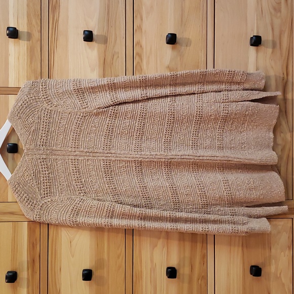 A&F XS Long knit sweater cardigan tan - Picture 5 of 8